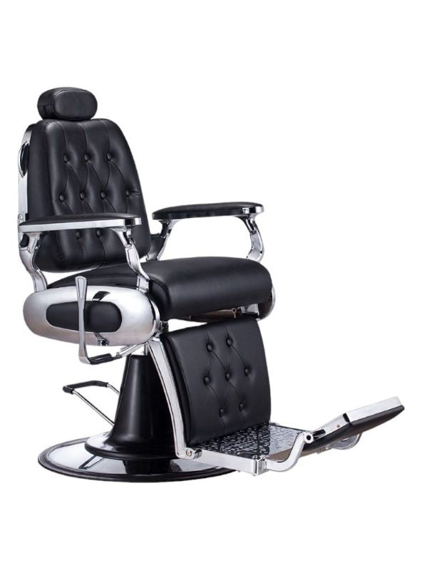 KARMAAIRLIEBEACHBARBERCHAIRFrontAngleViewBlackChrome