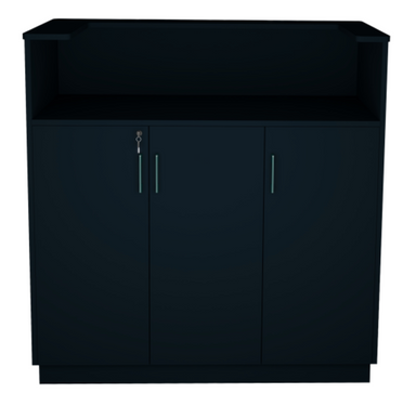NovaShowcase-ReceptionDeskRD04.3FrontOnInsideViewBlack
