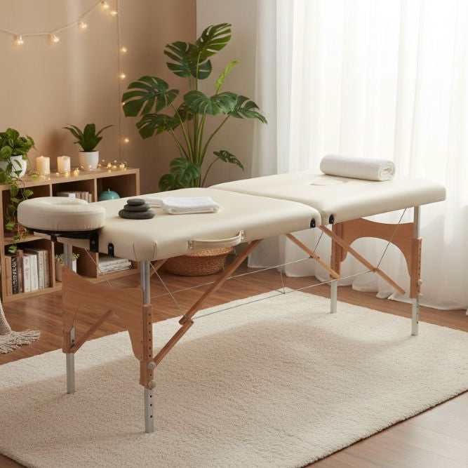 High-quality portable massage table and electric treatment bed suitable for professional Australian salons and clinics.