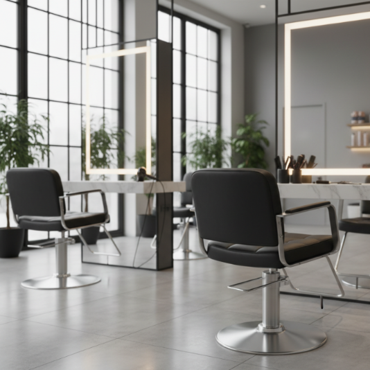 salon styling chair in hairdressing salon