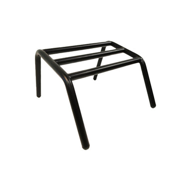 Black metal three bar salon footrest suitable for professional use
