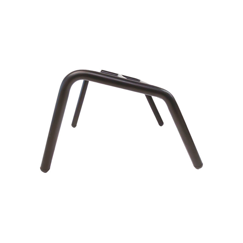 Black 3 bar floor mounted footrest for salon and barber chairs