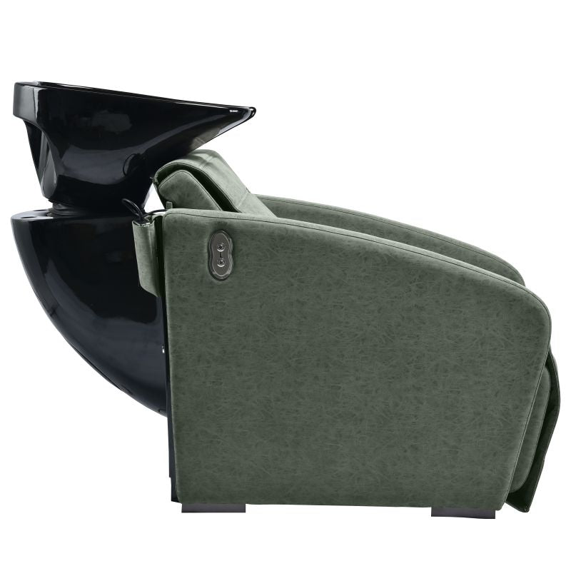 Apollo salon basin with ergonomic seat and adjustable leg rest