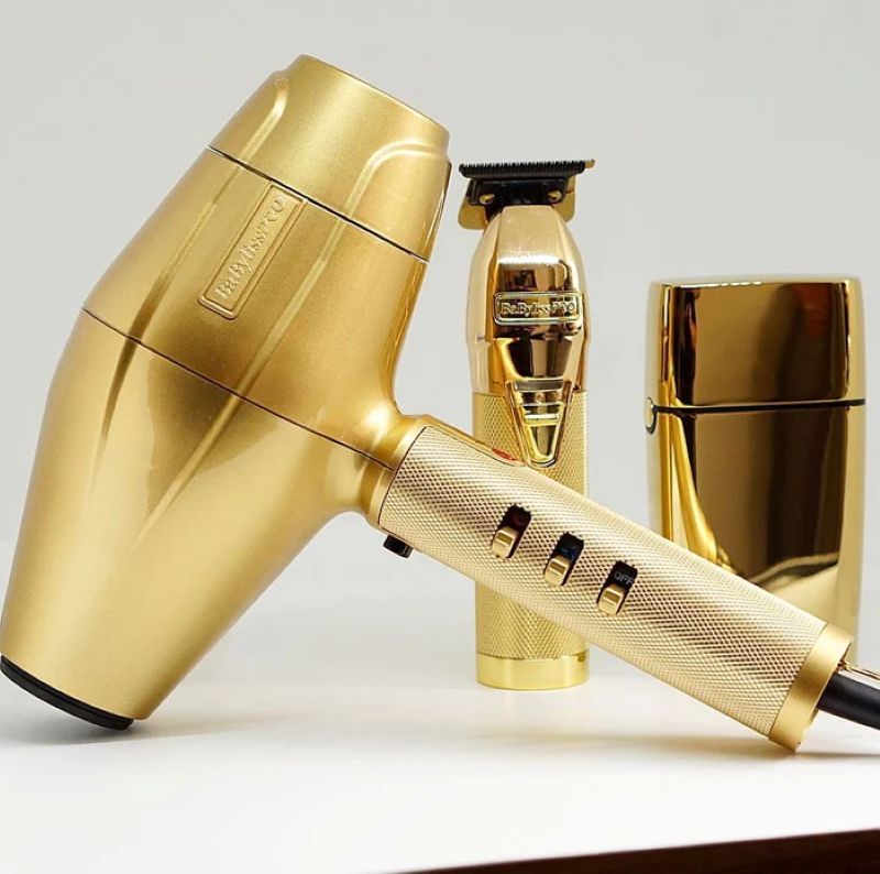 BabylissproGoldFxBundleTrimmer-Shaver-HairDryerLifestyleImageSideView