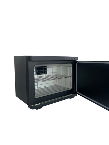 CabinetBlack24LwithAdjustableTemperature01010124V2FrontAngleViewDoorOpen
