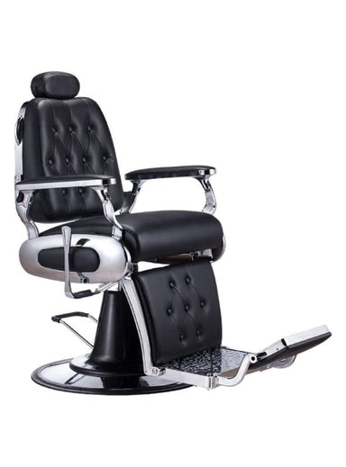 KARMAAIRLIEBEACHBARBERCHAIRFrontAngleViewBlackChrome