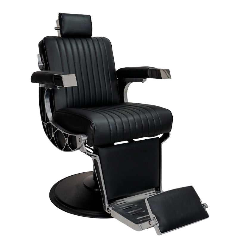 KARMACHANDLERBARBERCHAIRFrontAngleViewBlack