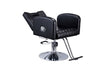 KarmaBatlowSalonChairFrontAngleViewBackReclinedBlack