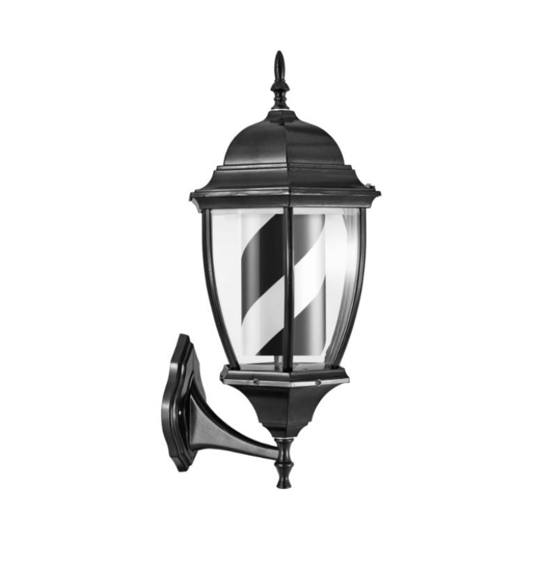 KarmaBlackIronWallMountBarberPoleBlackInsideLED