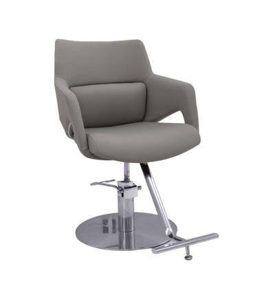 KarmaCessnockSalonChairGreigeFrontAngleView