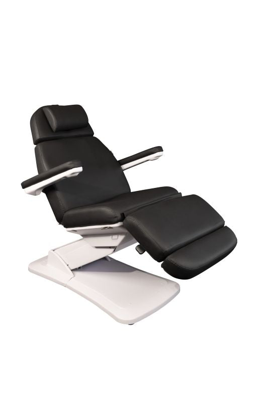 KarmaDunedinElectricBeautyBedBlackFrontAngleViewFootrestTilt