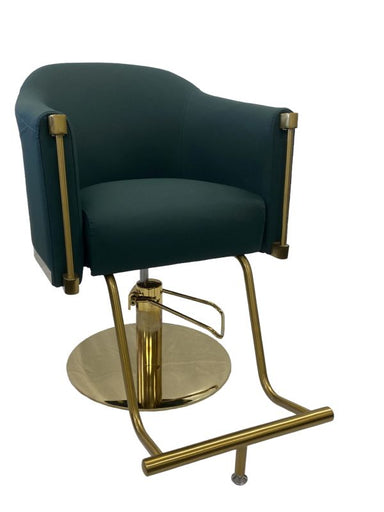 KarmaEdenSalonChairFrontAngleViewGreenGold