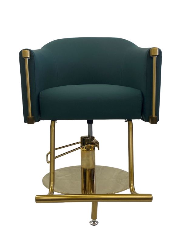 KarmaEdenSalonChairFrontViewGreenGold