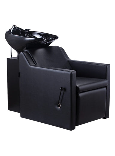 KarmaGeelongBasinUnitBlackFrontAngleViewBasinFootrestIn