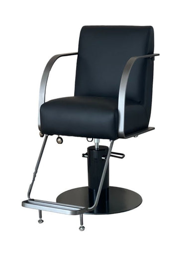 KarmaGosfordSalonChairFrontAngleViewFootrestOutBlack
