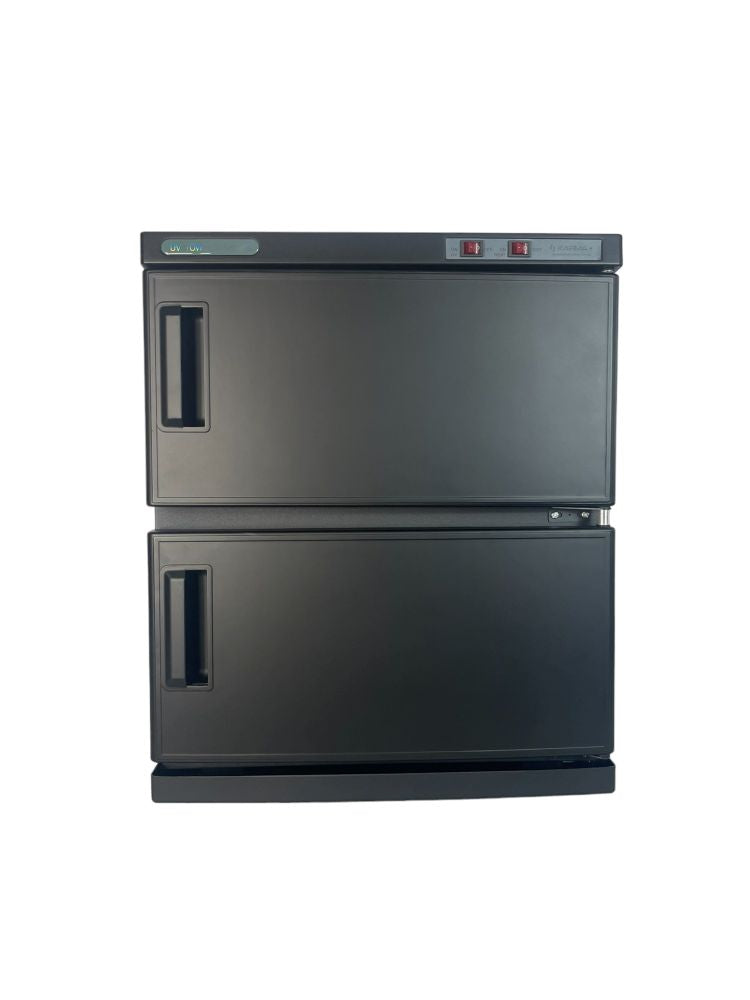 KarmaHotTowelCabinet32LBlackFrontView