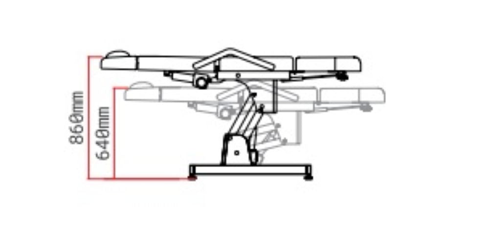 KarmaInvercargillElectricBeautyBedHeightDimensionsSideView