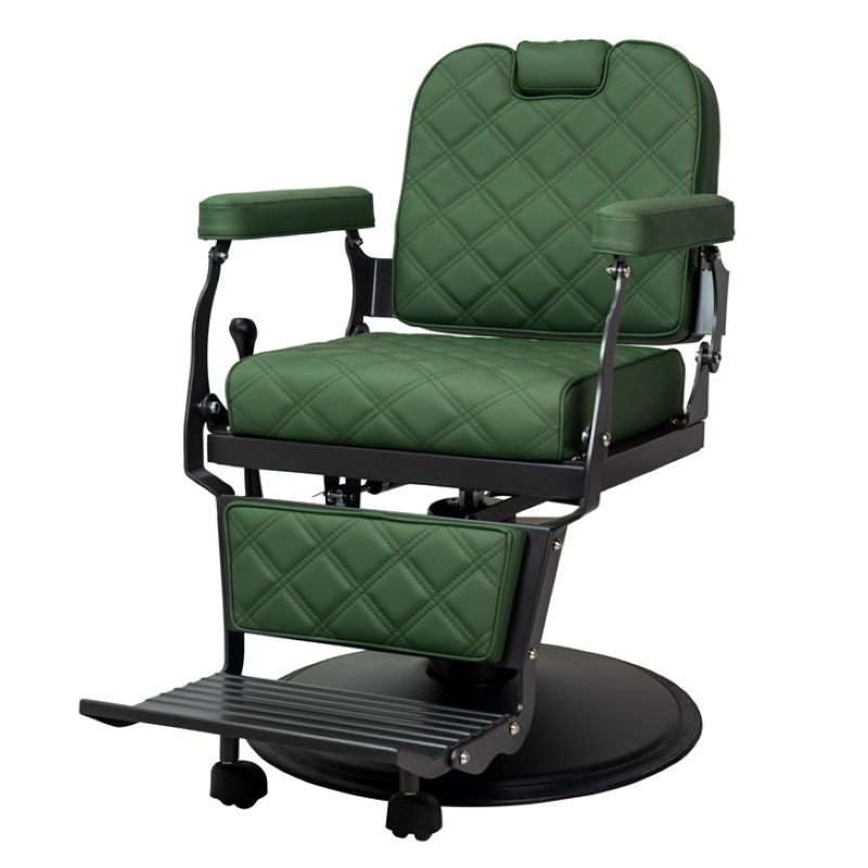 KarmaPaddingtonBarberChairLeftFrontAngleViewGreen