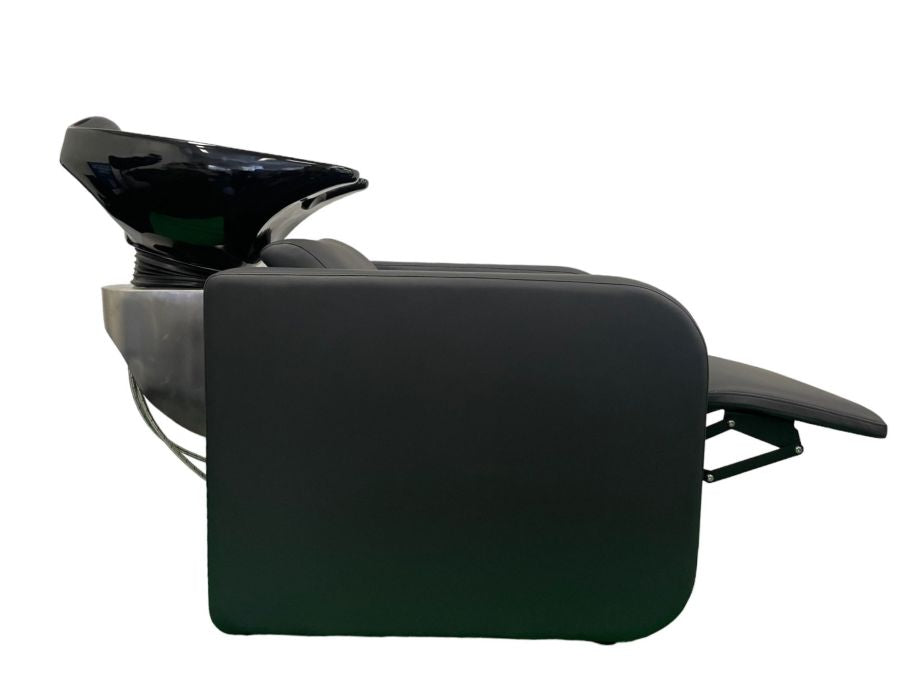 KarmaPremiumClunesManualBasinUnitSideViewFootrestOutBlack