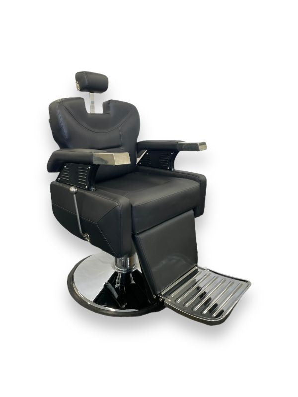 KarmaRuncornBarberChairFrontAngleViewBlack