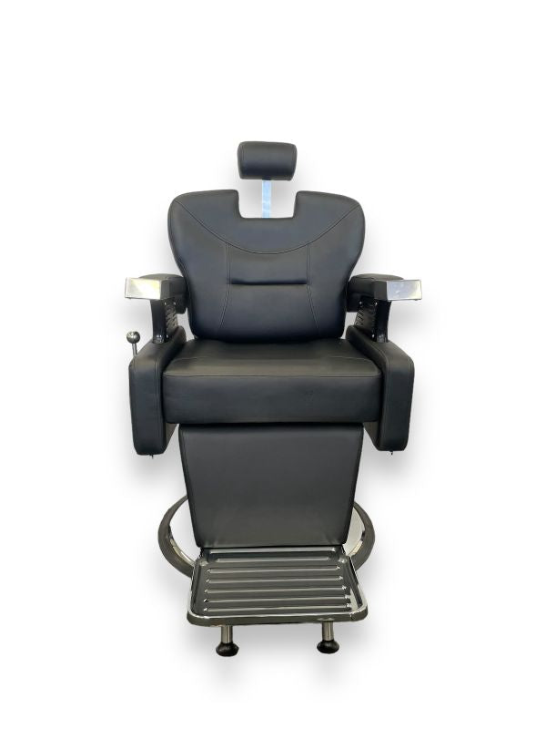 KarmaRuncornBarberChairFrontViewBlack