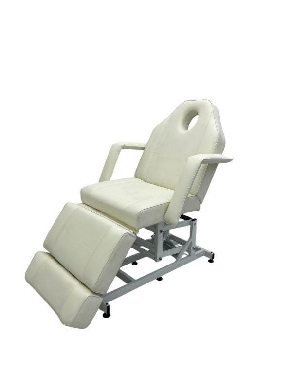 KarmaTaupoHydraulicBeautyBedFrontLeftAngleViewWhite