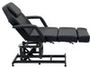 KarmaTaupoHydraulicBeautyBedSideViewFootrestOutBlack