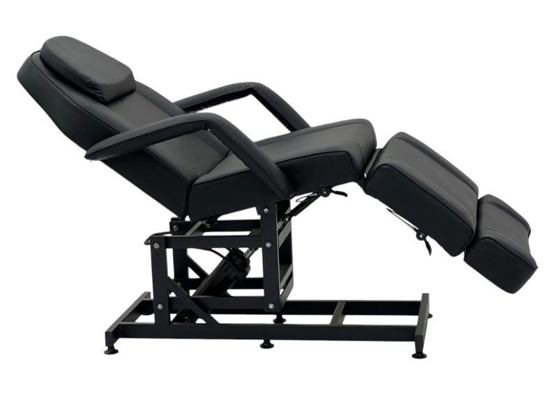KarmaTaupoHydraulicBeautyBedSideViewTiltBlack
