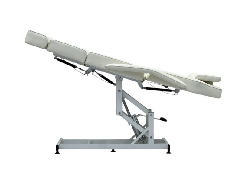 KarmaTaupoHydraulicBeautyBedSideViewTiltWhite