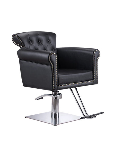 KarmaThredboSalonChairFrontAngleViewBlack
