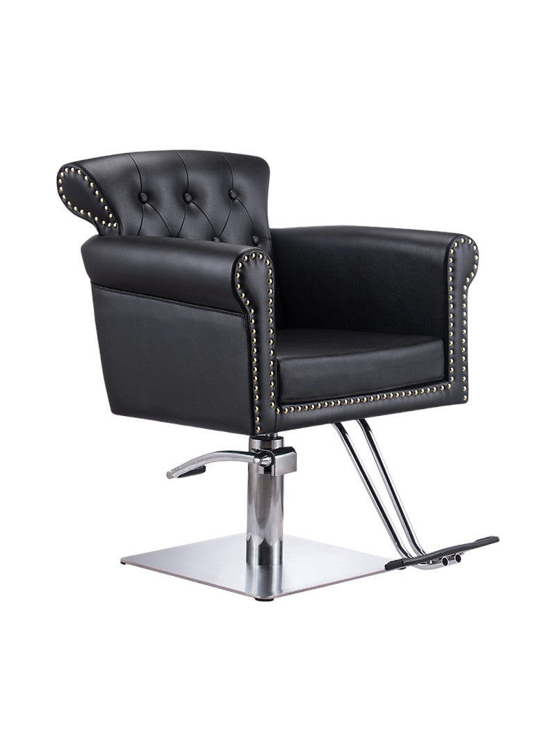 KarmaThredboSalonChairFrontAngleViewBlack