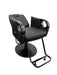 KarmaTumutRecliningSalonChairBlackFrontAngleViewBackReclined