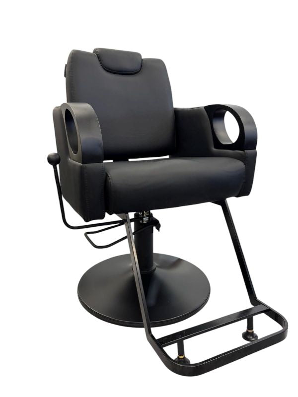 KarmaTumutRecliningSalonChairBlackFrontAngleView