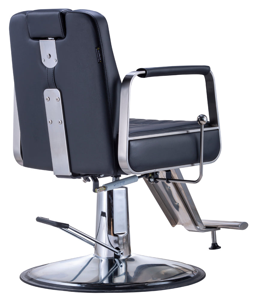 KarmaWollongongSalonChairBackAngleViewBlack
