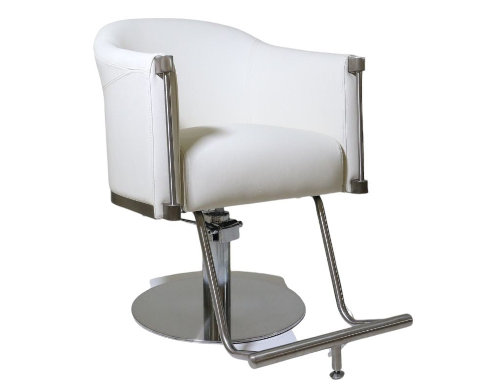 Karma_Eden_Salon_Chair_Front_Angle_View_White_Silver