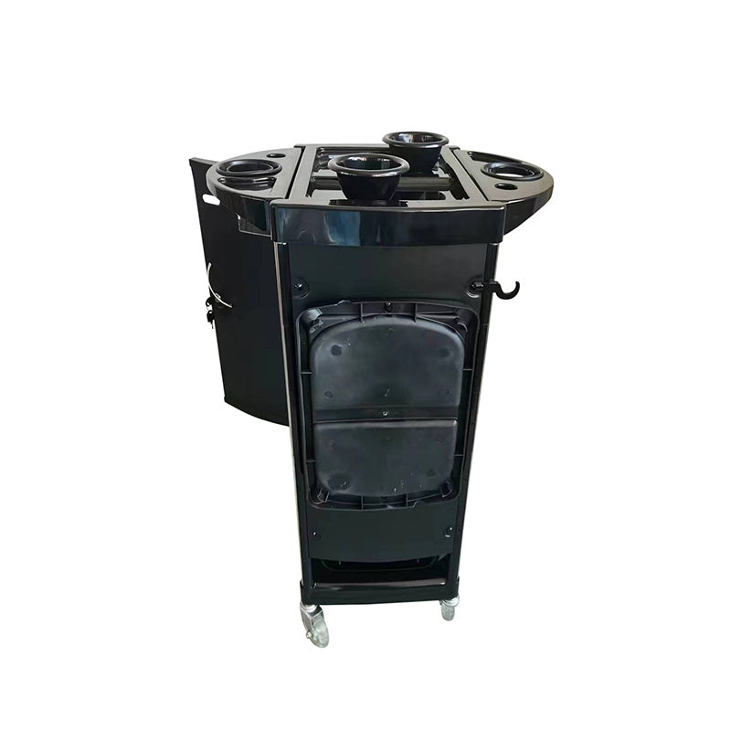 Rear view of Anton lockable trolley showing enclosed storage cabinet