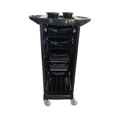 Rear view of Anton open trolley designed for professional salon use