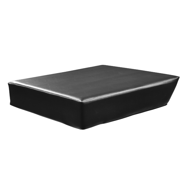 Black ergonomic booster seat for salon shampoo units and wash stations