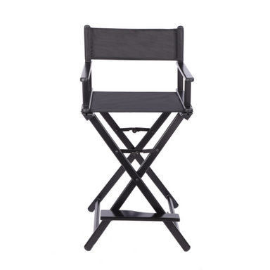 Foldable black makeup artist chair for professional salon use