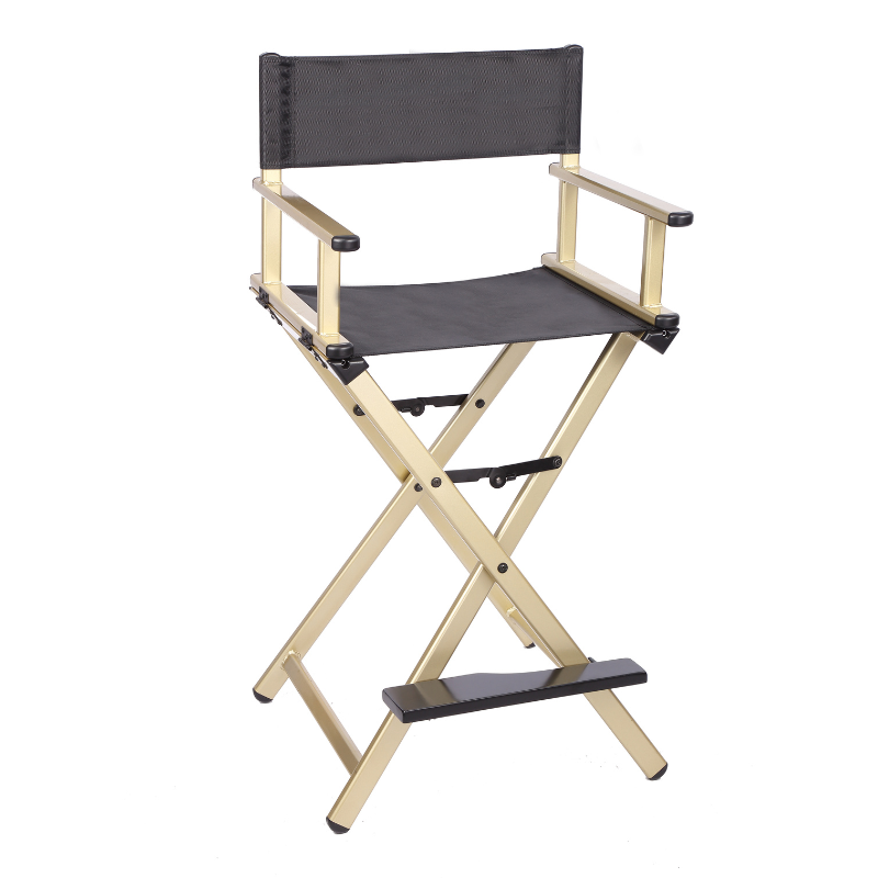 gold professional makeup chair with armrests
