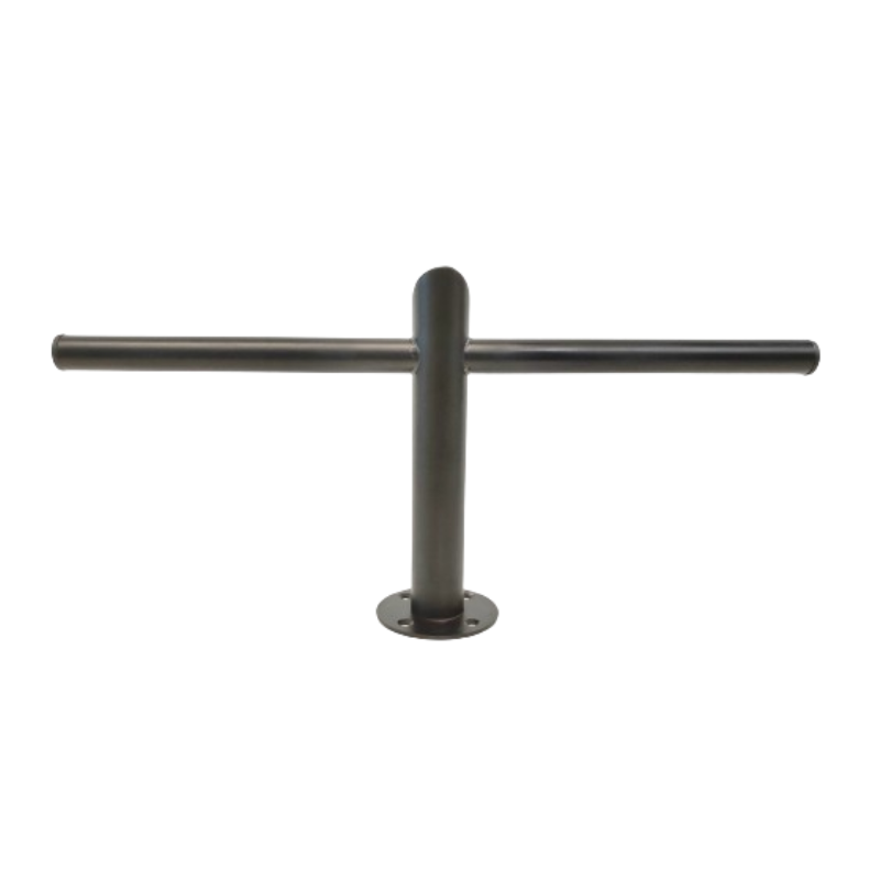 Black metal cross footrest suitable for hair salons and barbershops