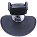 Rear view of a black ergonomic hairdressing mat designed for professional salon styling stations