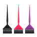 Set of three Framar Big Daddy professional hair colour brushes in black, pink, and purple featuring AccuSoft bristles