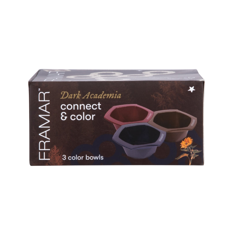 Framar Dark Academia Connect and Color 3 piece color bowl set in original retail packaging