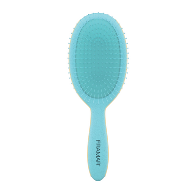 Front view of Framar Baecation Aqua brush showing flexible detangling bristles