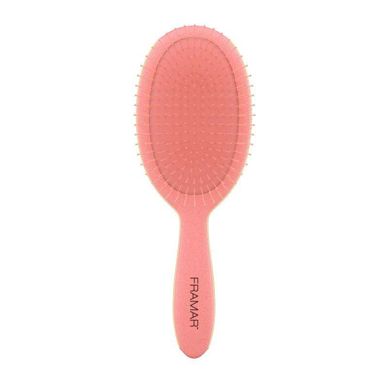 Framar Baecation Coral professional hair brush front view for detangling wet or dry hair