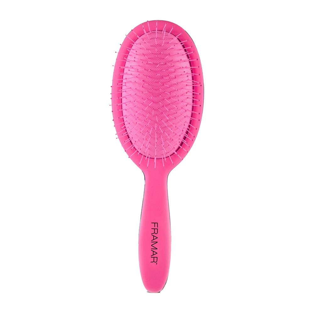 Vibrant Pinky Swear Framar detangle brush for wet and dry hair
