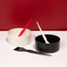 Framar Get Lucky hair colour brushes with black and white mixing bowls for salon use