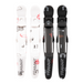 Overhead view of Framar Get Lucky Gator Grips showing black and white rubberised hair clips