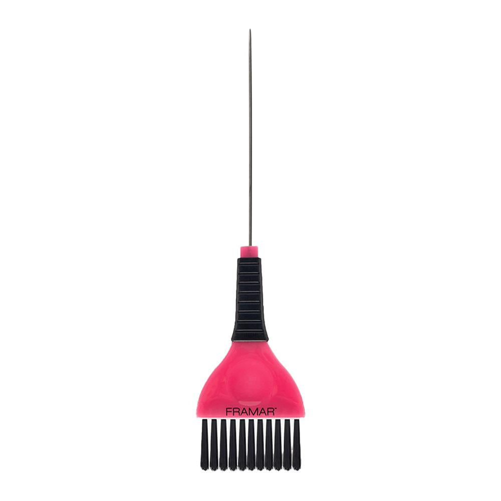 Framar professional hair colour brush featuring AccuSoft bristles and integrated metal pin tail